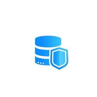 pictogram voor databasebeveiliging en gegevensbescherming vector