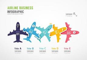 luchtvaartmaatschappij bedrijfsmiddelen infographic concept. vector
