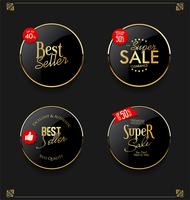 Retro vintage gouden insignes en labels-collectie vector