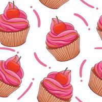 cup cake naadloos patroon in platte ontwerpstijl vector