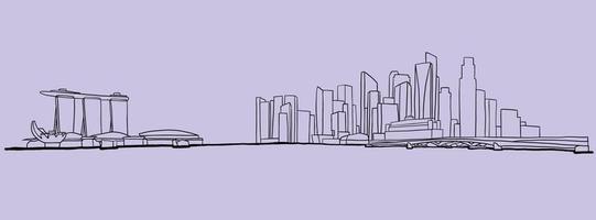 singapore skyline freehand tekening schets op witte achtergrond. vector