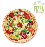 Pizza achtergrond retro ontwerp vector