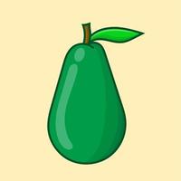 avocado vectorillustratie met gele achtergrond. geïsoleerde avocado vector