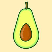 avocado vectorillustratie met gele achtergrond. geïsoleerde avocado vector