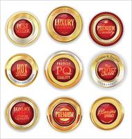 Luxe premium gouden insignes en labels vector