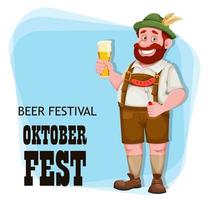 man in Beierse kleding. bierfestival oktoberfest vector