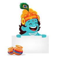 grappig stripfiguur heer krishna vector