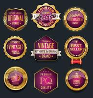 Luxe premium gouden insignes en labels vector