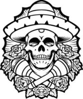 dia de los muertos Mexicaanse schedel silhouet vector