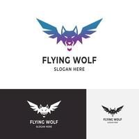 vliegende wolf-logo voor motorclub, sport, gamers en andere vector