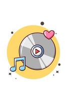 cassette met liefde en pictogram muziek cartoon illustratie vector