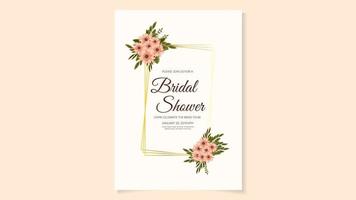 bruids douche uitnodigingskaart ontwerp in bloemen bloemdessin vector