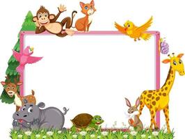 lege banner met verschillende wilde dieren vector