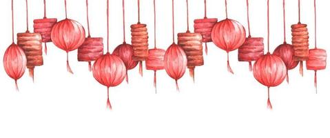 aquarel traditie chinese lantaarn achtergrond met kopie ruimte. vector