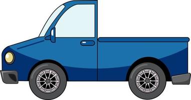 blauwe pick-up auto in cartoon stijl geïsoleerd op een witte achtergrond vector