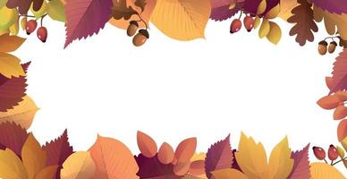 realistisch herfstgebladerte, witte achtergrond met ruimte voor tekst vector