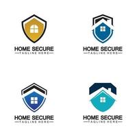 huis veilig logo, slim huis logo ontwerp, huis bescherming logo ontwerp vector