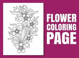 bloem kleurplaat voor volwassenen en kinderen. kleurplaat doodle. vector