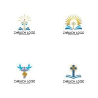 logo kerk.christelijk symbool, de bijbel en het kruis vector