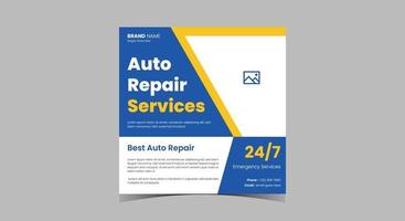 auto reparatie service social media post. auto onderhoud service vector