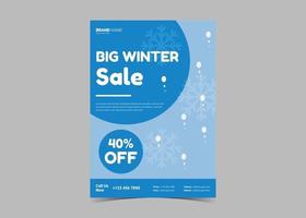 winter verkoop folder sjabloon. winter winkelen korting flyer poster vector