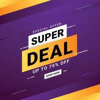 super deal banner verkoop korting promotie vectorafbeelding vector