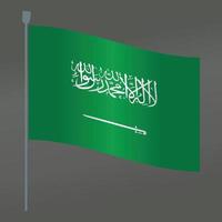 vlag van saoedi-arabië en poolsymbool platte vector met verloopkleur