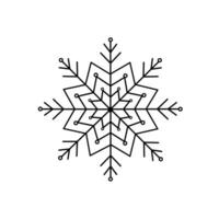sneeuwvlok Kerstmis gemakkelijk tekening lineair hand- getrokken vector illustratie, winter vakantie nieuw jaar elementen voor seizoenen groeten kaarten, uitnodigingen, banier, poster, stickers