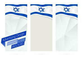 ontwerp van spandoeken, flyers, brochures met vlag van Israël. vector