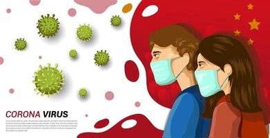 corona virus in china, vectorillustratie. vector