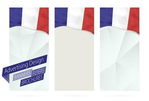 ontwerp van spandoeken, flyers, brochures met vlag van Frankrijk. vector