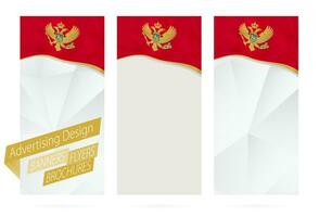 ontwerp van spandoeken, flyers, brochures met vlag van Montenegro. vector