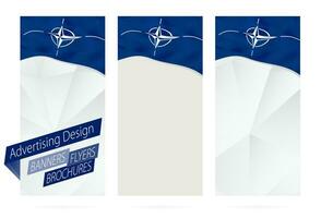 ontwerp van spandoeken, flyers, brochures met vlag van navo. vector