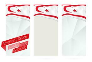 ontwerp van spandoeken, flyers, brochures met vlag van noordelijk Cyprus. vector