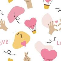 geel en roze naadloos patroon met zelf liefde concept. vector behang perfect voor vrouw blog, zelf liefde club of kunstmatig promo