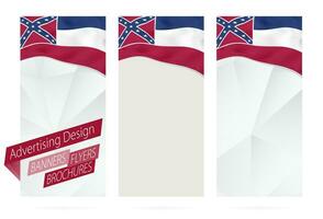ontwerp van spandoeken, flyers, brochures met Mississippi staat vlag. vector