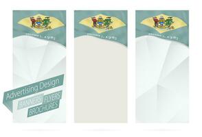 ontwerp van spandoeken, flyers, brochures met Delaware staat vlag. vector