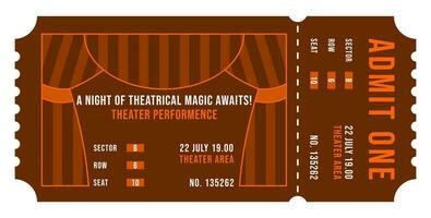 theater prestatie kaartjes, ticket ontwerp sjabloon. vector