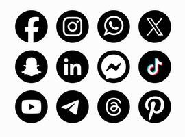 reeks van sociaal media logo in wit achtergrond. sociaal media icoon reeks verzameling. vector
