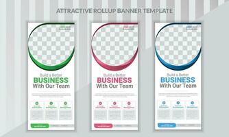 creatief en elegant oprollen banier lay-out vector