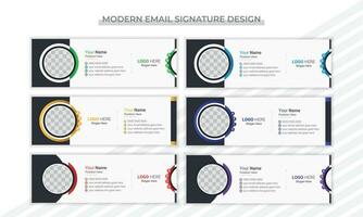 elegant en gemakkelijk e-mail handtekening ontwerp lay-out vector