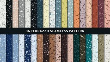set van naadloze patronen in terrazzo-stijl. premium vector