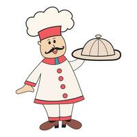 schattig en grappig tekenfilm chef illustratie vector