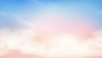 lucht achtergrond met blauw, roze pluizig wolken, naadloos patroon ochtend- zonsopkomst lucht in zomer, patroon helling fantasie dramatisch oranje zonsondergang lucht in herfst, winter, vector illustratie tekenfilm fee mysticus