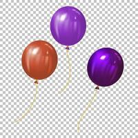 glanzend helium lucht ballonnen reeks met halloween vakantie decoraties en partij concept vector