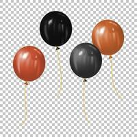 bundel glanzend helium lucht ballonnen met halloween vakantie decoraties en partij concept vector