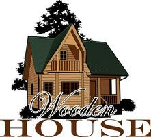 houten cabine huis illustratie ontwerp vector