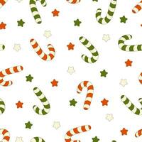 naadloos patroon van groovy snoep riet in retro stijl. Kerstmis illustratie voor ontwerp, textiel, omhulsel papier, kaarten. vector