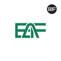 brief eaf monogram logo ontwerp vector