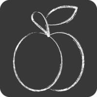 icoon pruim. verwant naar fruit en groente symbool. krijt stijl. gemakkelijk ontwerp bewerkbaar. gemakkelijk illustratie vector